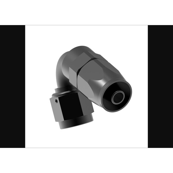 -8 AN Hose, 120 Degree Elbow, Anodized, Black, Aluminum